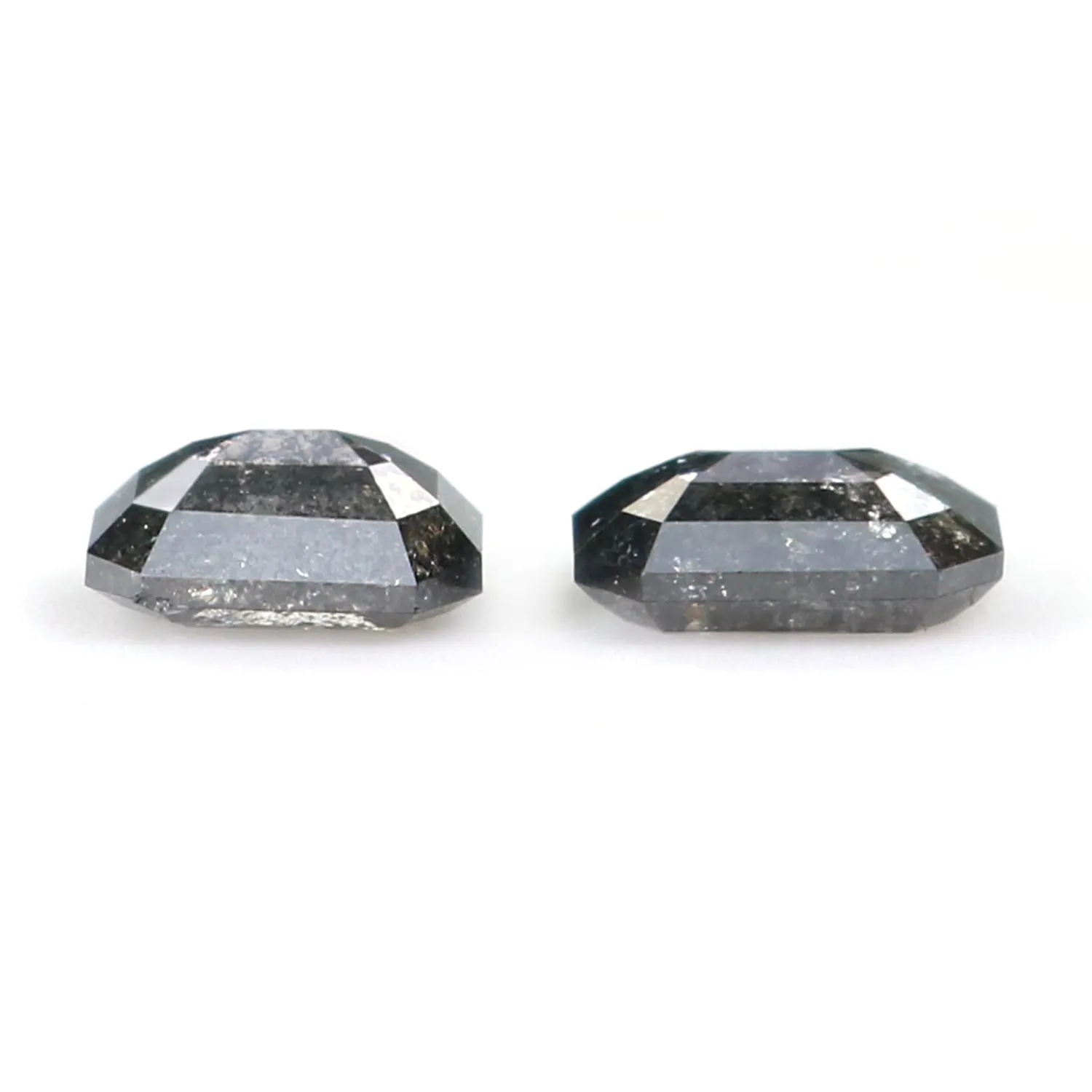 0.65 CT Natural Loose Emerald Pair Diamond Black Grey Color Emerald Cut Diamond 4.45 MM Salt And Pepper Diamond Emerald Pair Dia