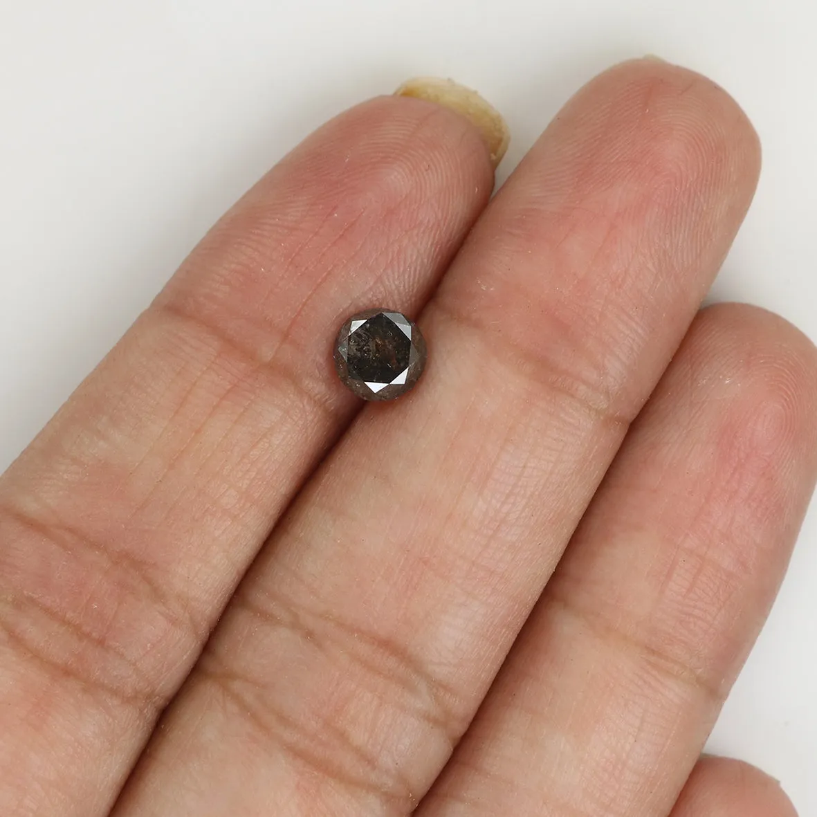 0.84 CT Natural Loose Round Shape Diamond Black Grey Color Round Cut Diamond 5.50 MM Salt And Pepper Round Brilliant Cut Diamond