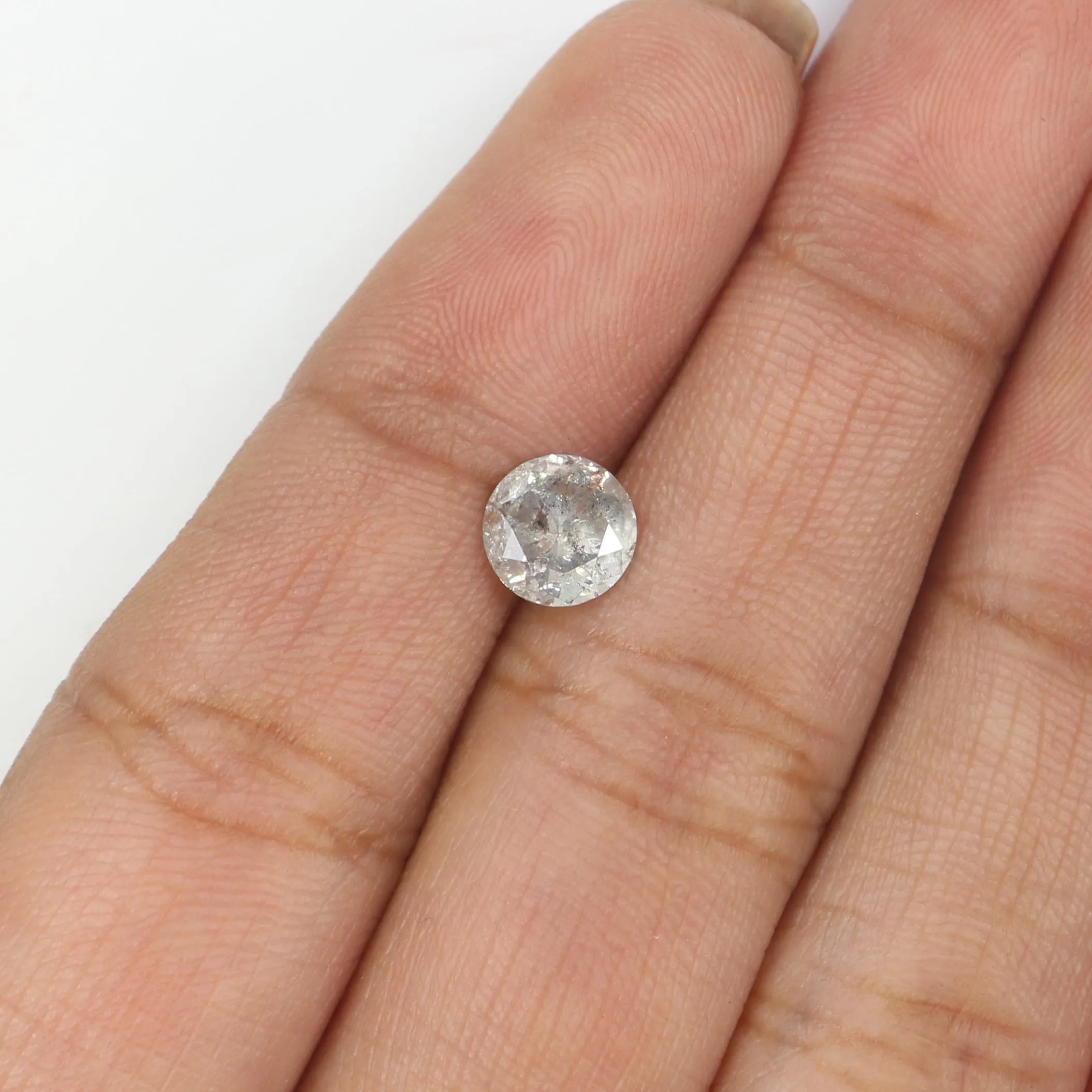 1.06 CT Natural Loose Round Shape Diamond Grey Color Round Cut Diamond 6.10 MM Natural Salt And Pepper Round Brilliant Cut Diamo