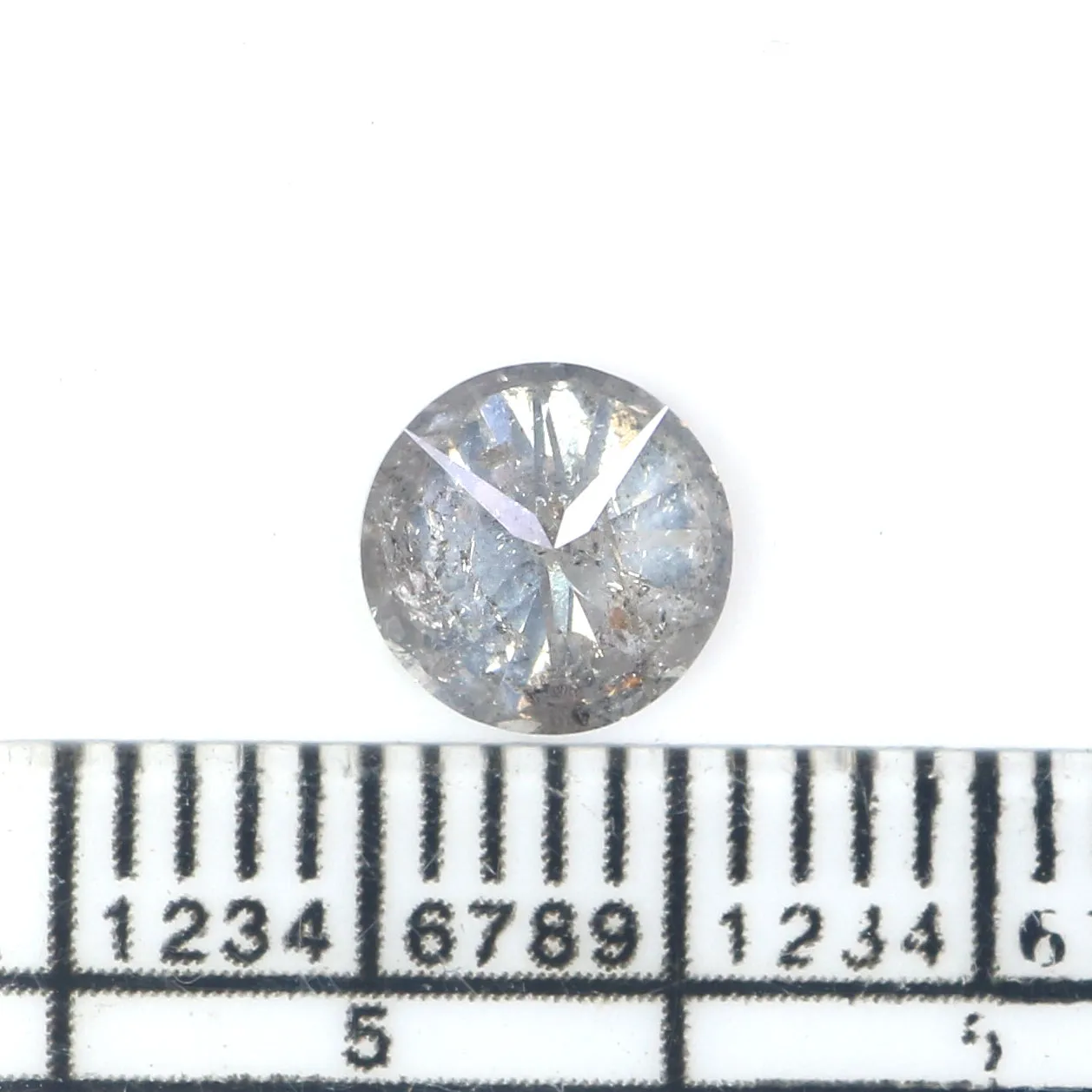 1.06 CT Natural Loose Round Shape Diamond Grey Color Round Cut Diamond 6.10 MM Natural Salt And Pepper Round Brilliant Cut Diamo