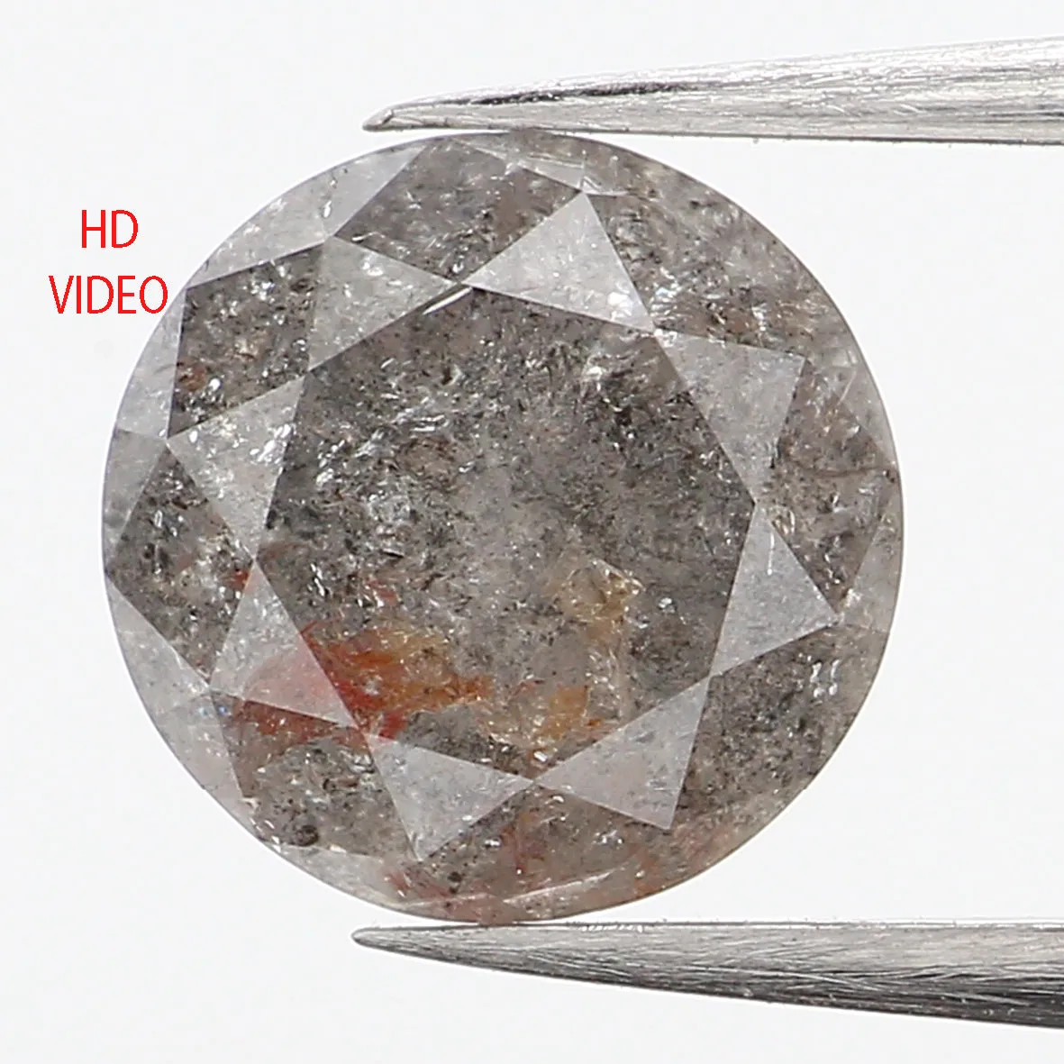 1.28 CT Natural Loose Round Shape Diamond Grey Color Round Cut Diamond 6.75 MM Natural Loose Grey Diamond Round Brilliant Cut Di