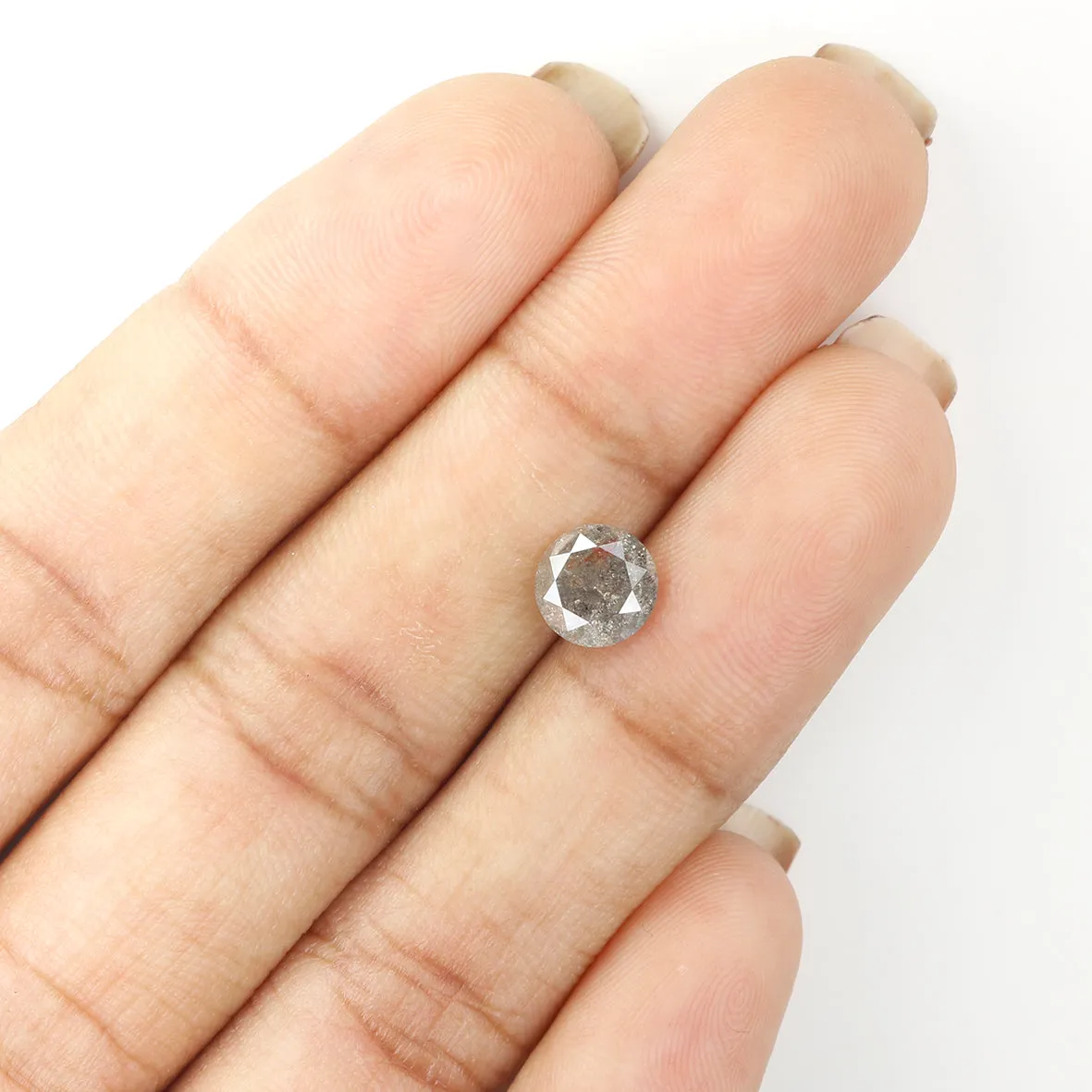 1.28 CT Natural Loose Round Shape Diamond Grey Color Round Cut Diamond 6.75 MM Natural Loose Grey Diamond Round Brilliant Cut Di