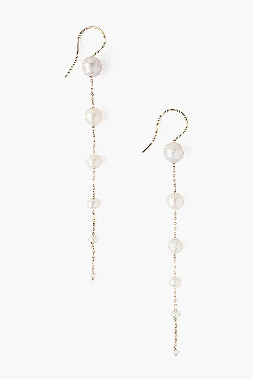 14k Graduated White Pearl Earrings