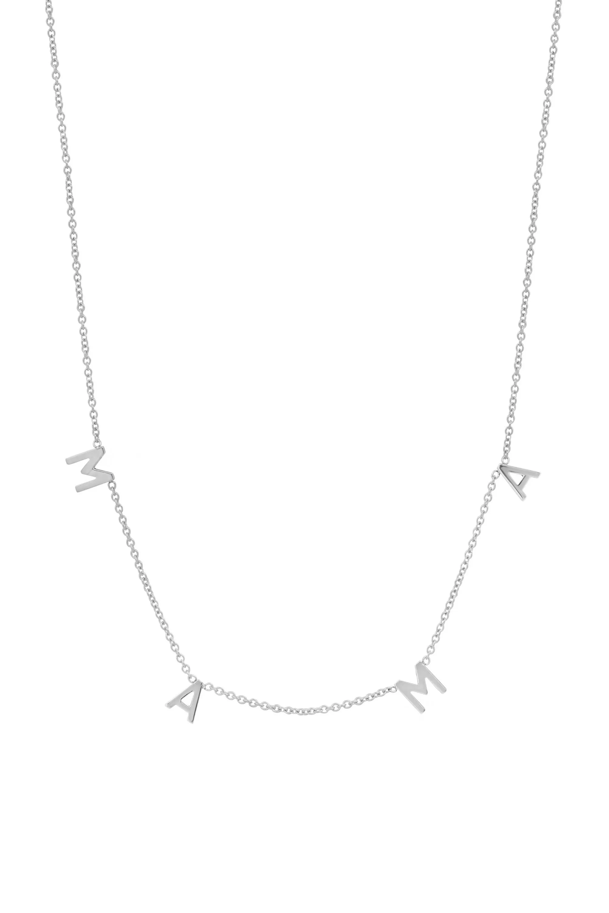 14k White Gold Mama Necklace