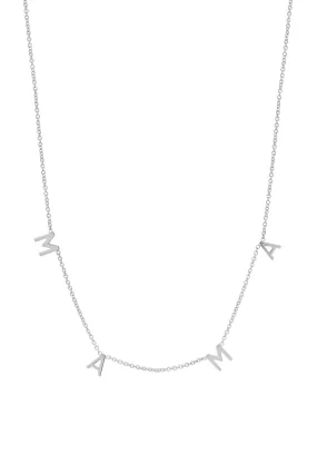 14k White Gold Mama Necklace