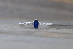 14k White Gold Oval Blue Sapphire Diamond Ring  ASPER1430060