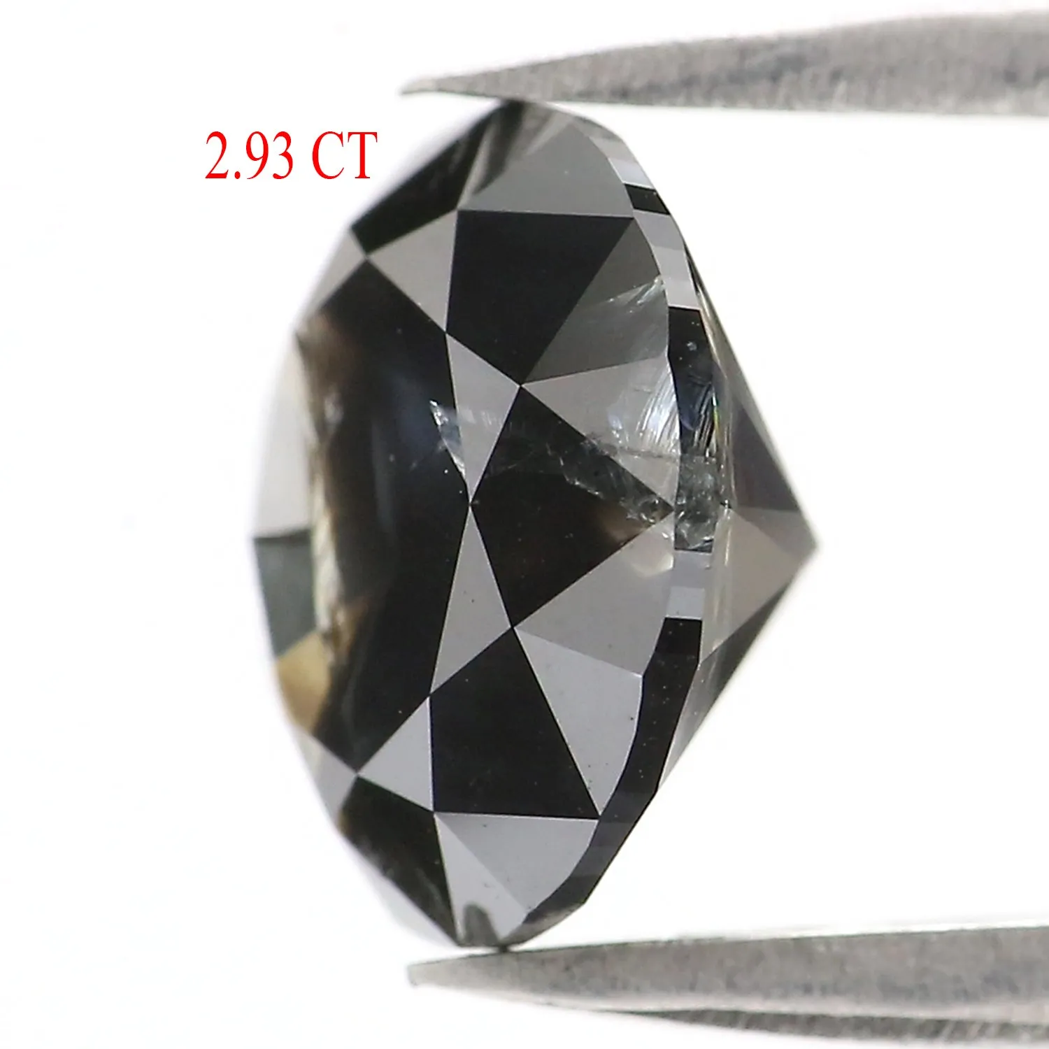 2.93 CT Natural Loose Round Shape Diamond Black Grey Color Round Shape Diamond 9.00 MM Salt And Pepper Round Brilliant Cut Diamo