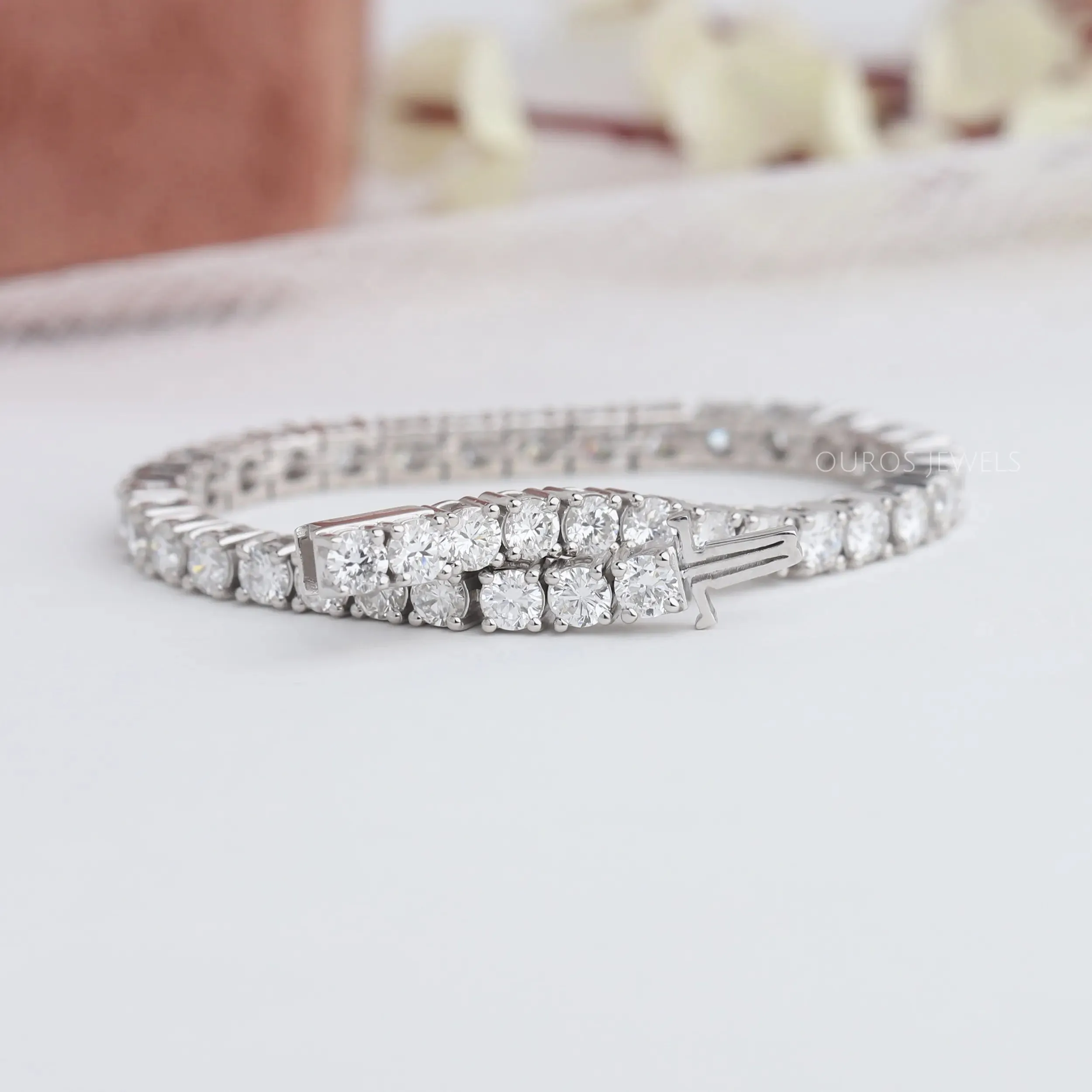 3.50 MM  Round Cut Lab Diamond Tennis Bracelet