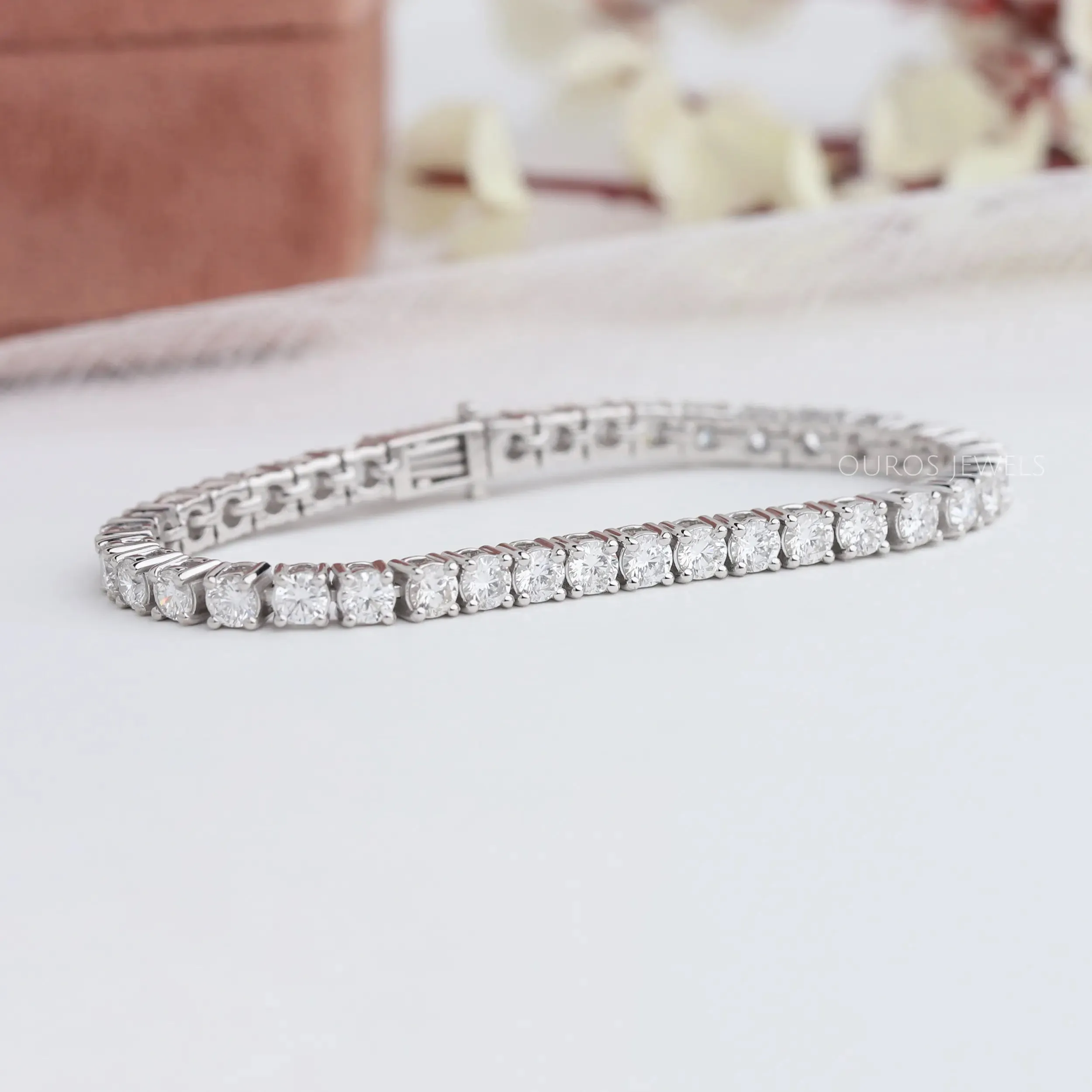 3.50 MM  Round Cut Lab Diamond Tennis Bracelet