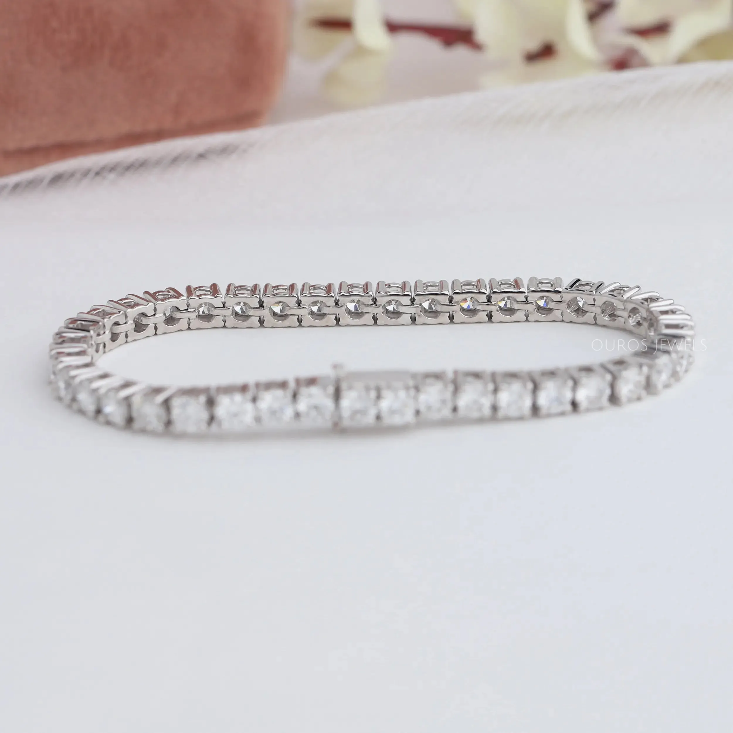 3.50 MM  Round Cut Lab Diamond Tennis Bracelet