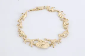 7 14k Yellow Gold Noah's Ark Bracelet (10.23g.)