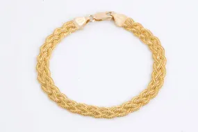 7 14k Yellow Gold Woven Chain Bracelet (6.39g.)