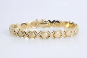 7 14k Yellow Gold XO Link Bracelet (13.81g.)