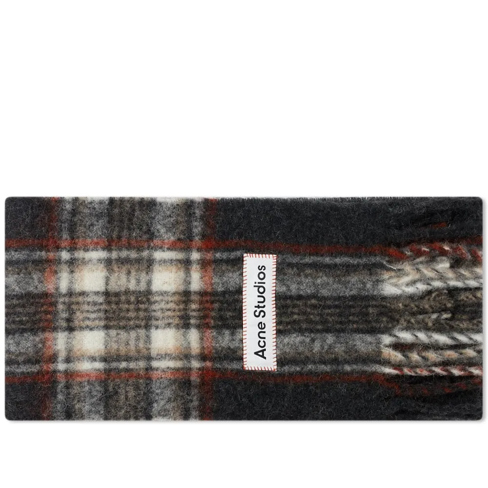 Acne Studios Vally Tartan ScarfAnthracite Grey