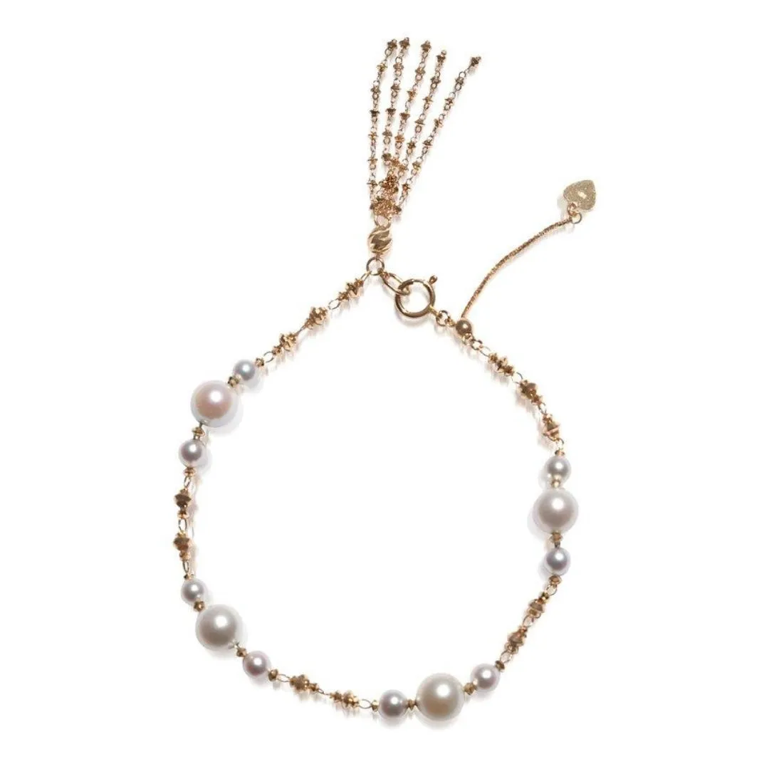 Adjustable Akoya Pearl Tassel Bracelet