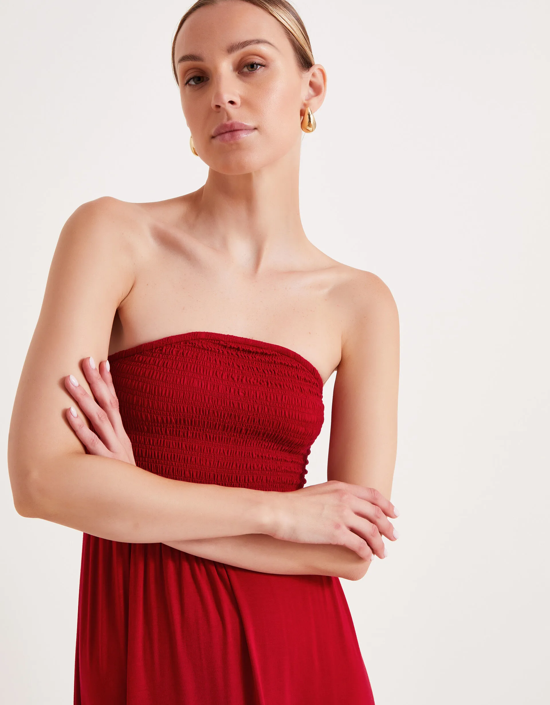 Bailey Bandeau Dress Red