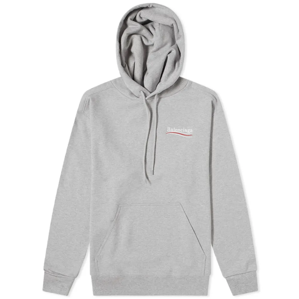 Balenciaga Political Campaign Logo Popover HoodyHeather Grey, White & Red