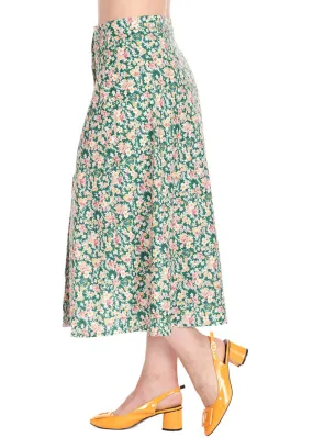 Banned Garden Green 40's Flare Skirt Green