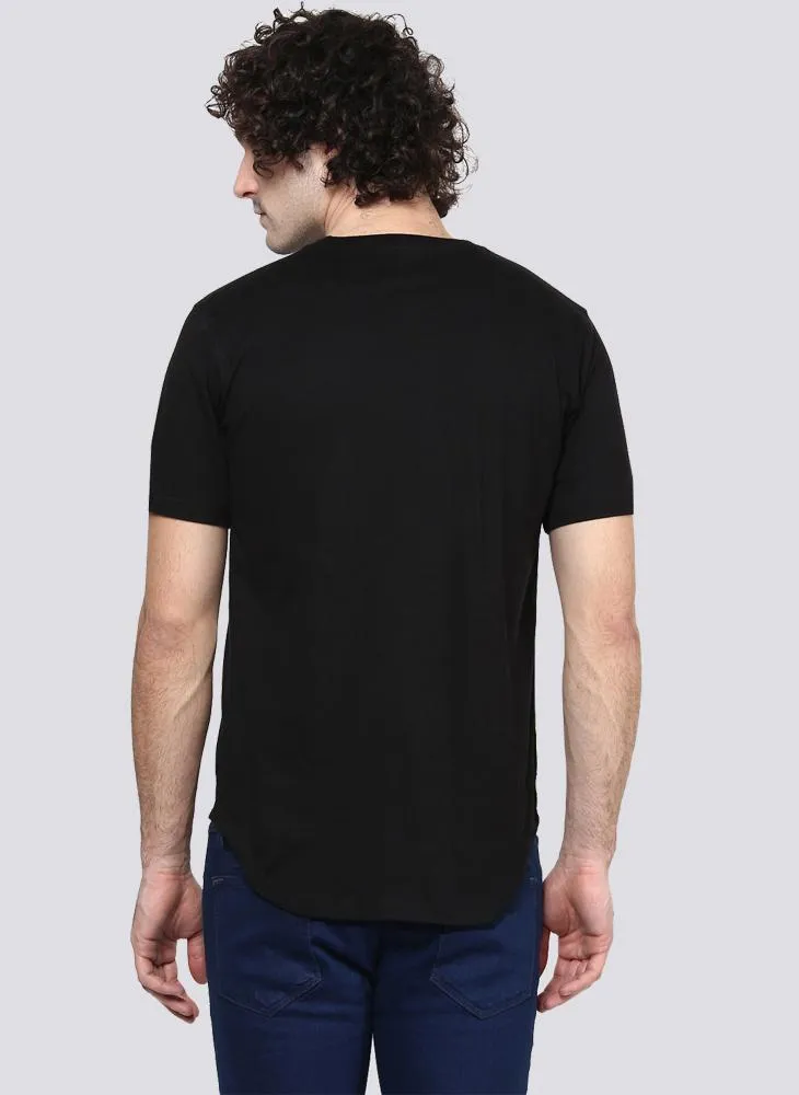 Basic Black T-Shirt with Contrast Pocket