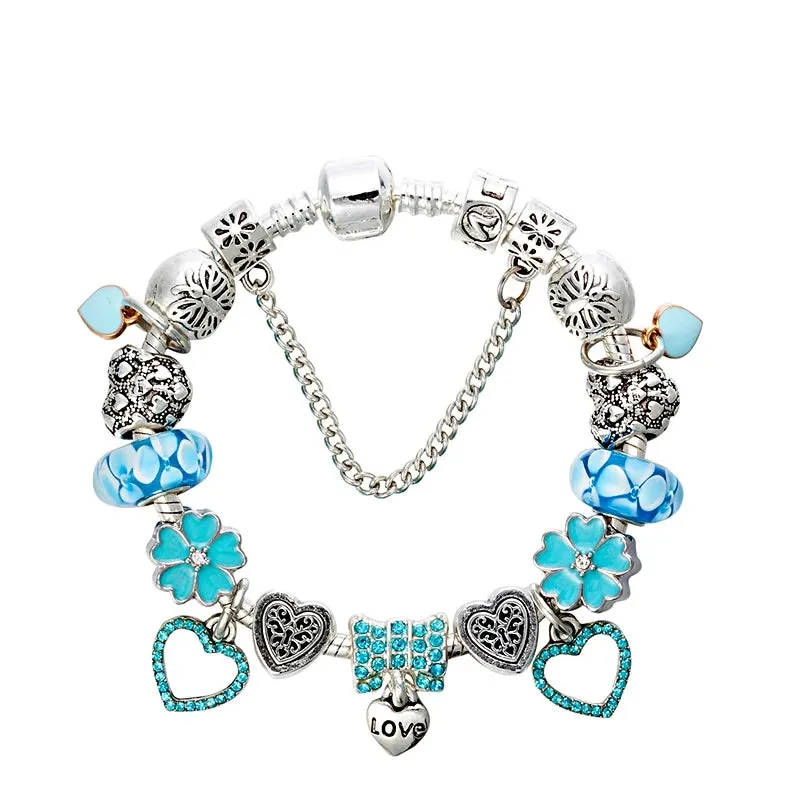 Blue Charms Bracelet