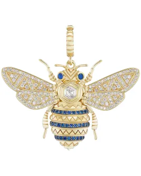 Blue Sapphire Honey Bee Pendant