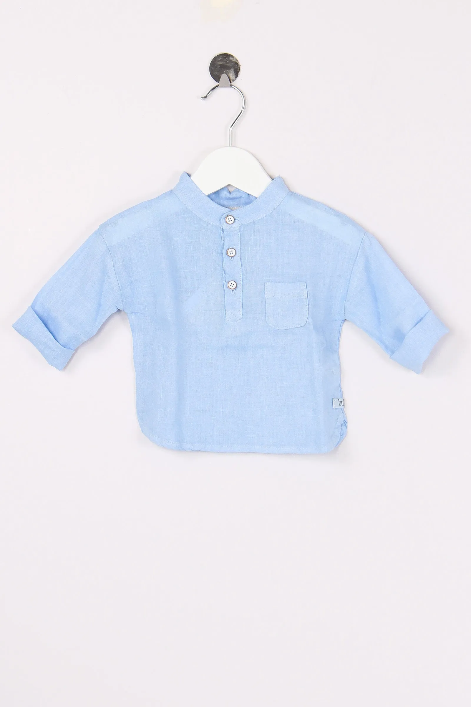 Camicia Serafino Lino Placid Blue