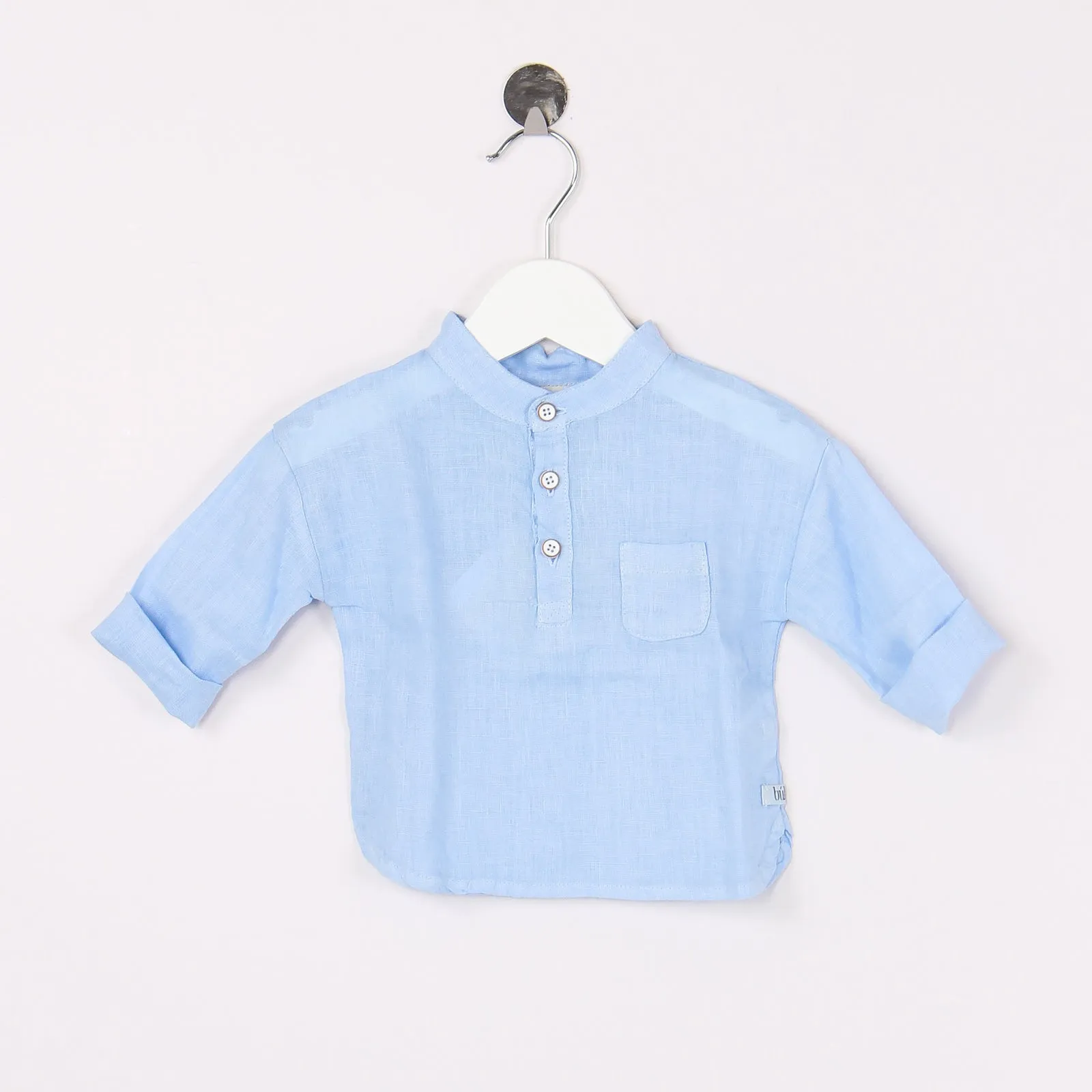 Camicia Serafino Lino Placid Blue