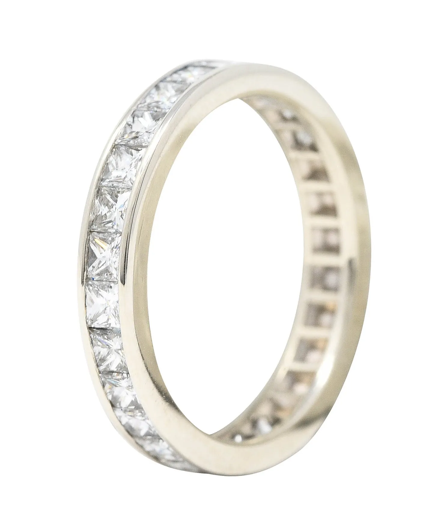 Contemporary 1.00 CTW Princess Diamond White Gold Channel Band Ring