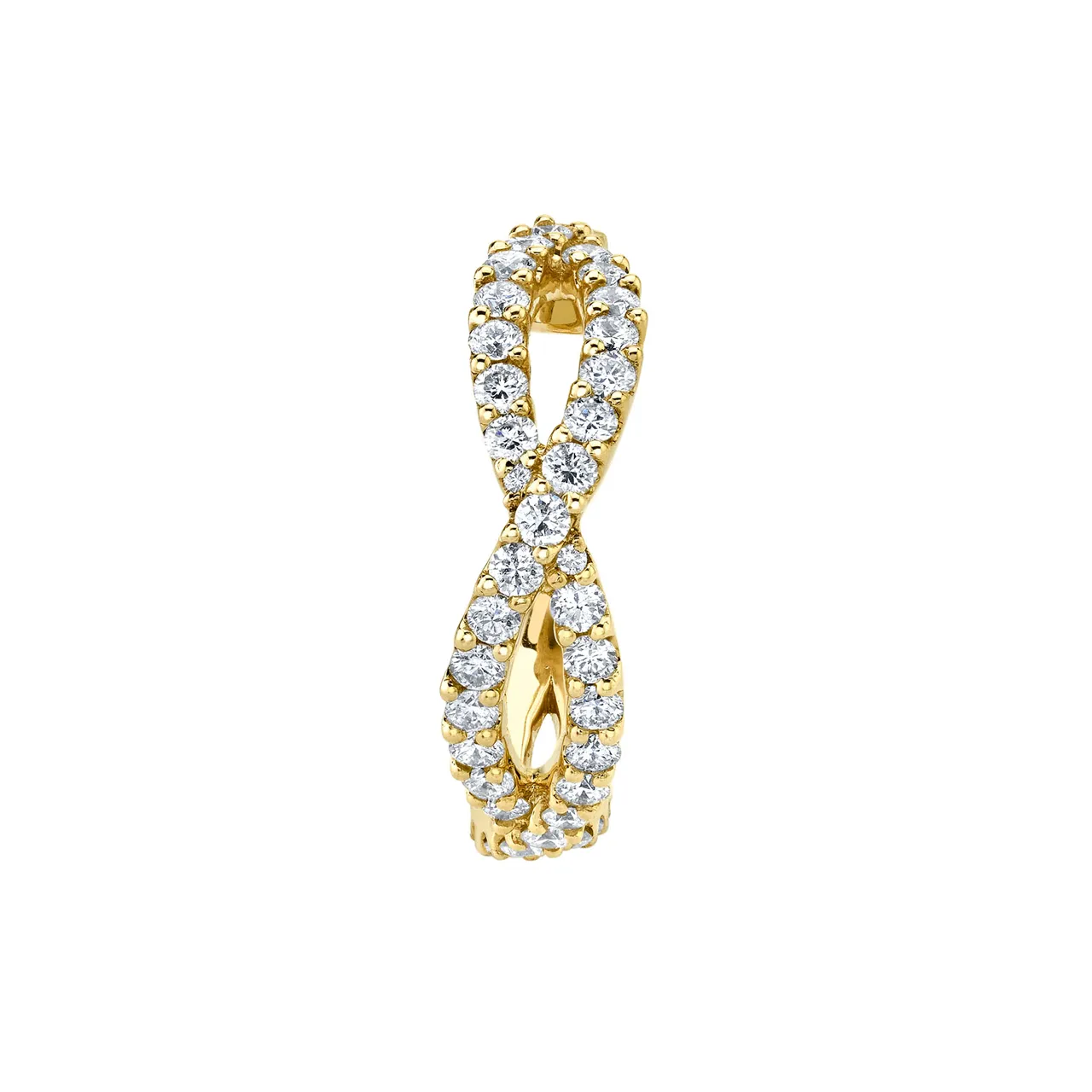 Crossover Hoop - White Diamond / 14k Yellow Gold