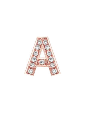 Custom Bracelet Letters –White Diamond / 14k Rose Gold