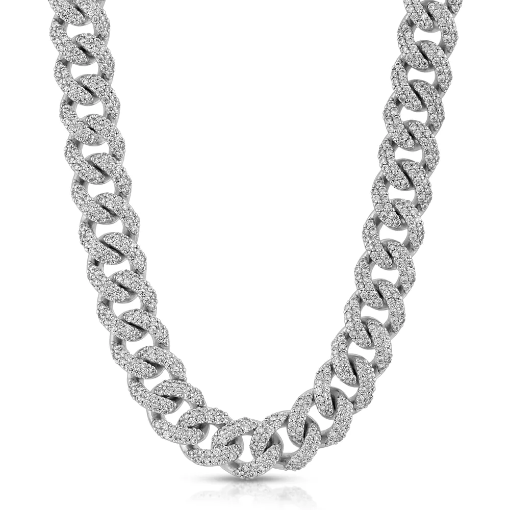 Diamond Cuban Link Chain White Gold 10mm