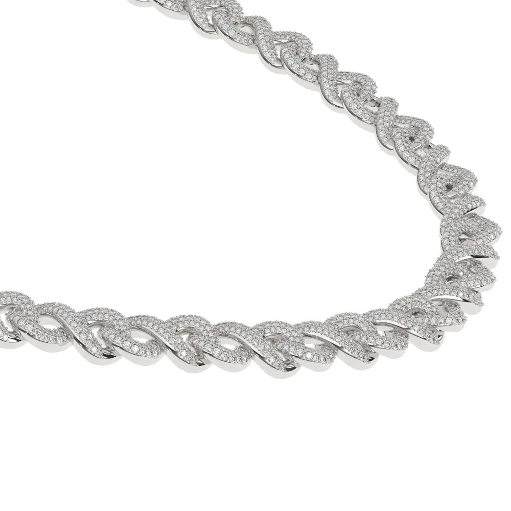 Diamond Infinity Link Chain White Gold