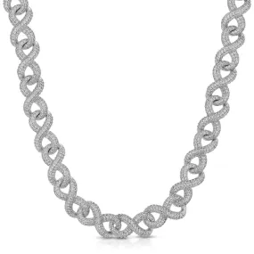 Diamond Infinity Link Chain White Gold