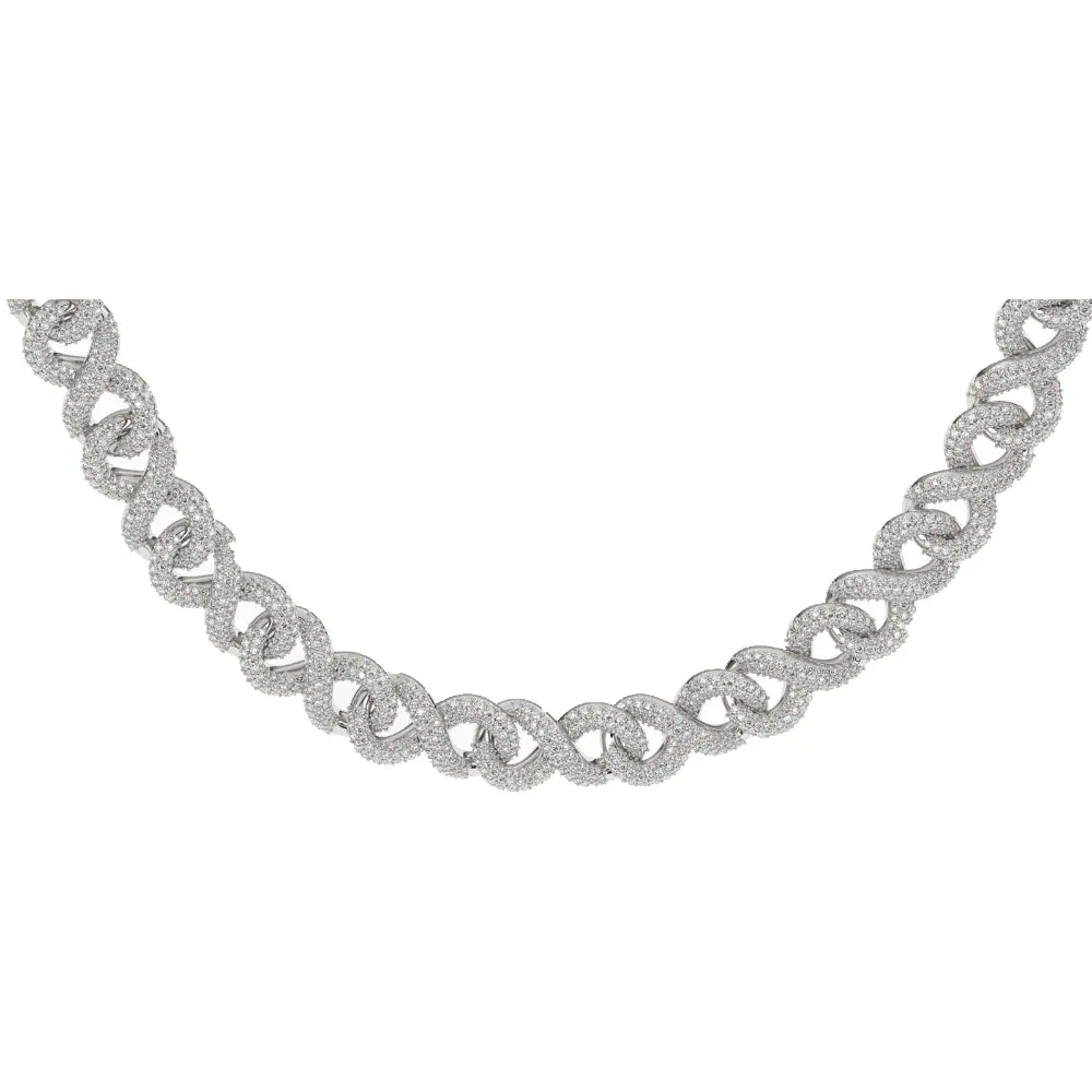 Diamond Infinity Link Chain White Gold