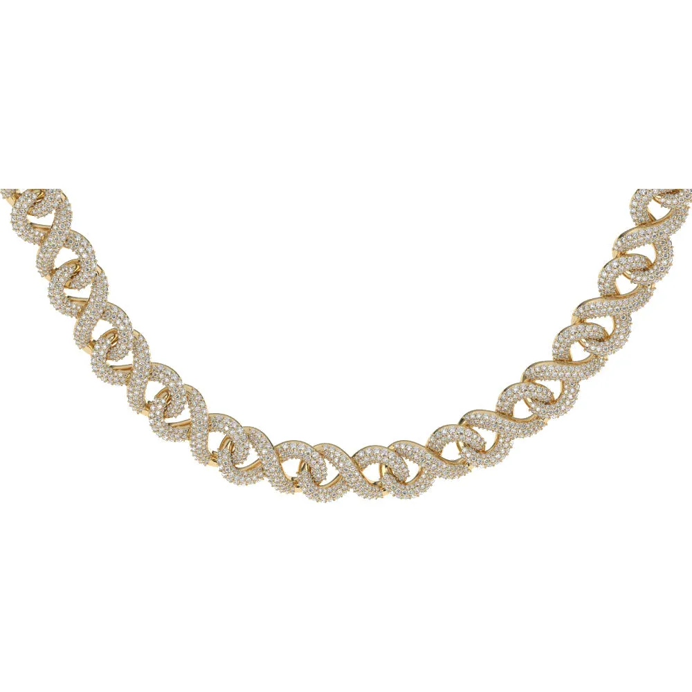 Diamond Infinity Link Chain White Gold