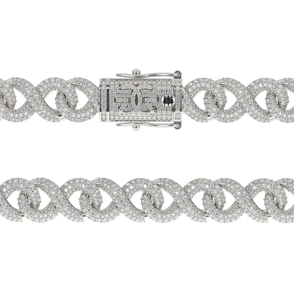 Diamond Infinity Link Chain White Gold