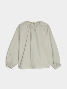 Drawstring Shirring Shirts, Light Grey