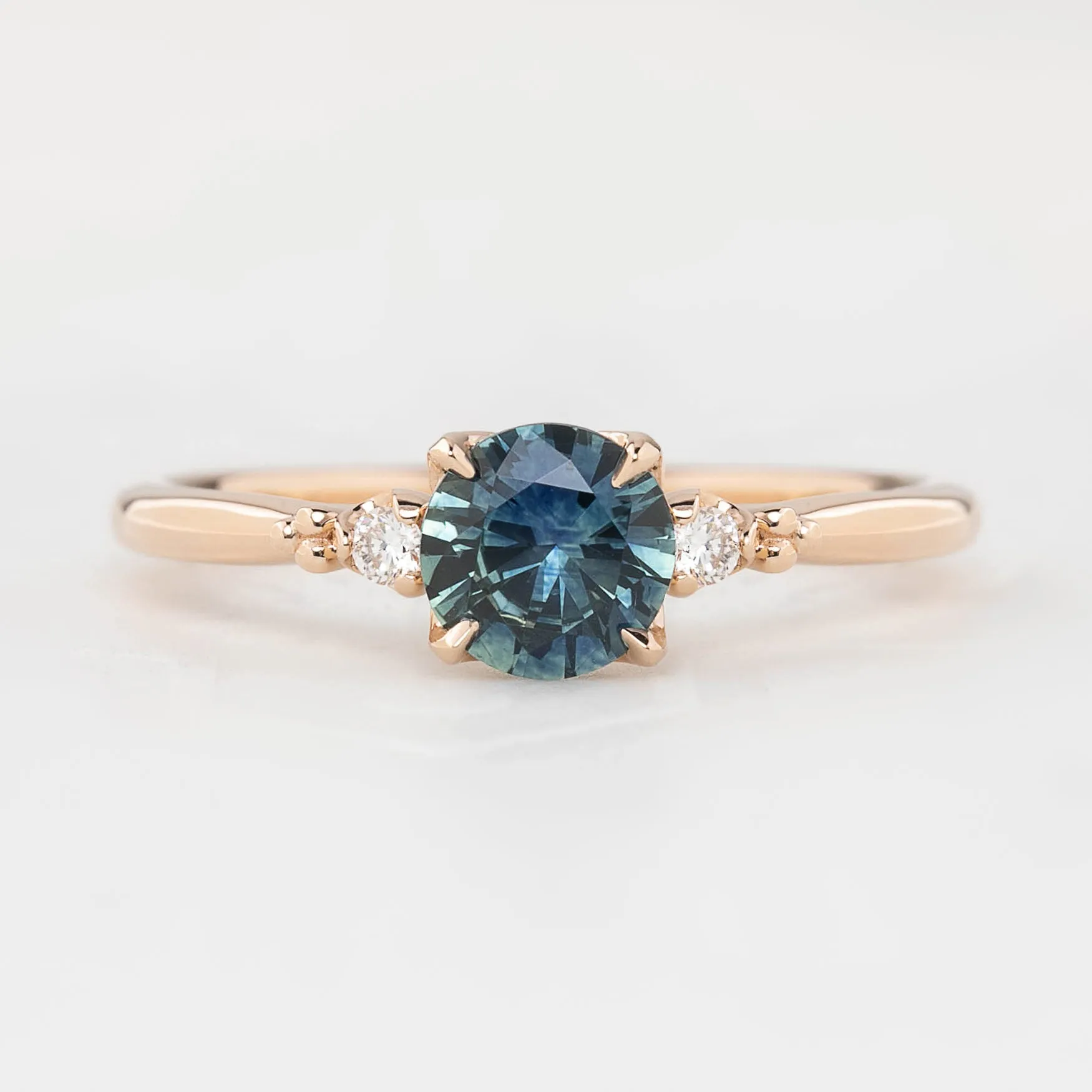 Estel Ring - 0.78ct Blue Montana Sapphire, 14k Rose Gold (One of a kind)