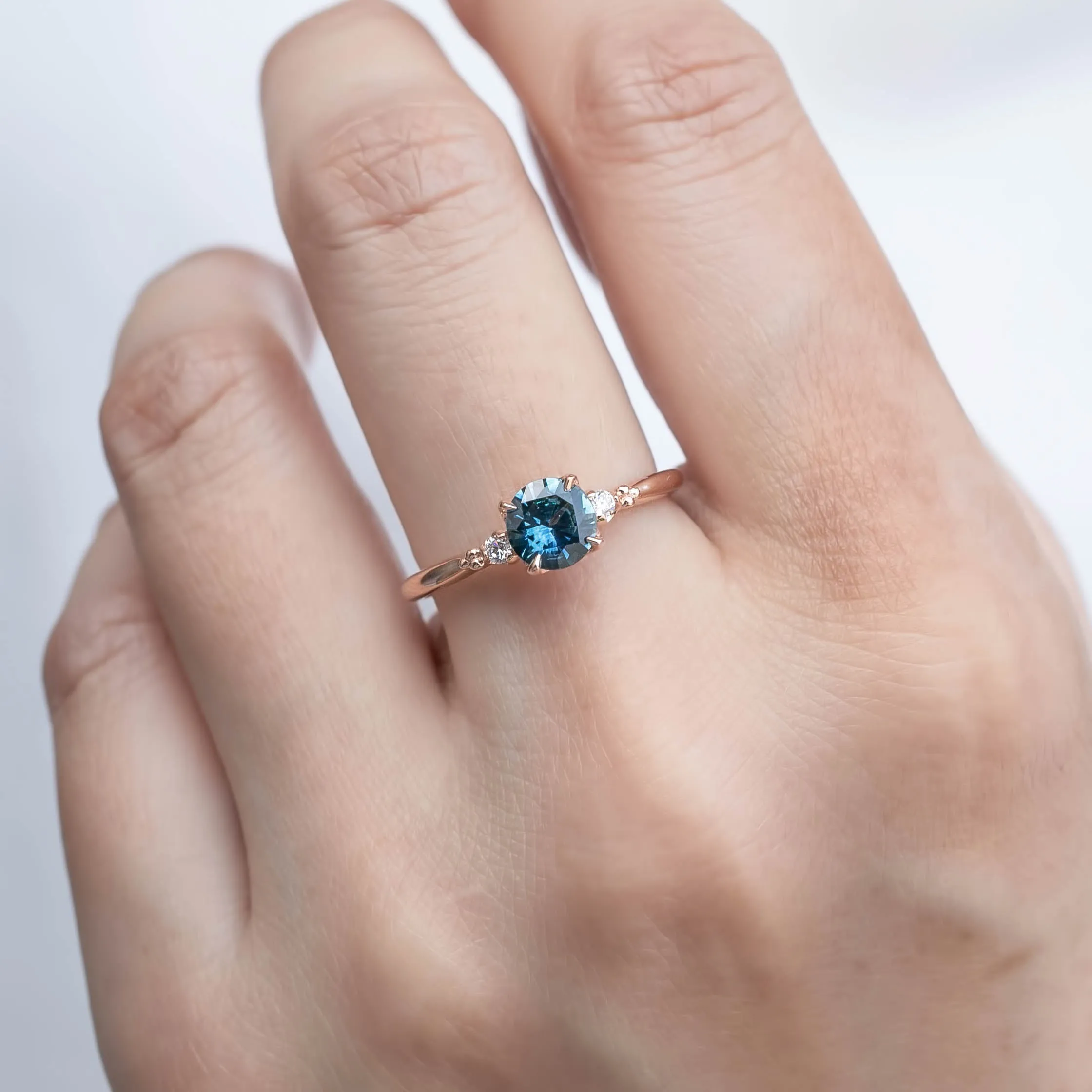 Estel Ring - 0.78ct Blue Montana Sapphire, 14k Rose Gold (One of a kind)