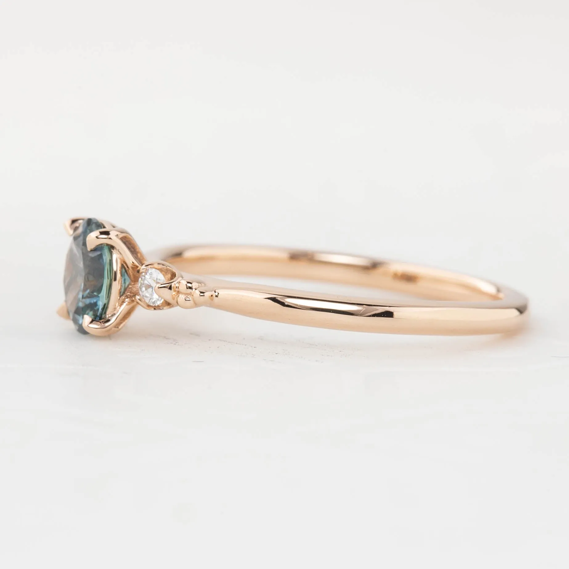 Estel Ring - 0.78ct Blue Montana Sapphire, 14k Rose Gold (One of a kind)