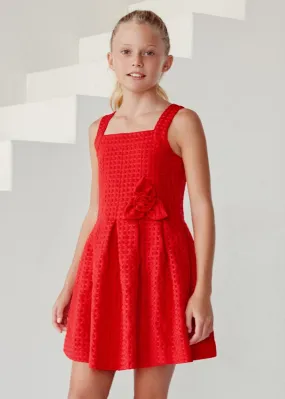 Fitted dress for teen girl - Carmine Red