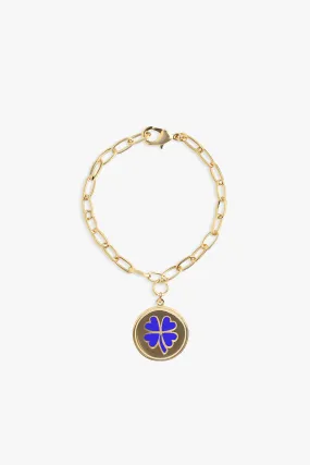 Gold Blue Clover Bracelet