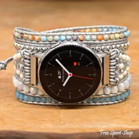 Google Pixel Watch Band With Amazonite & King Jasper Beads