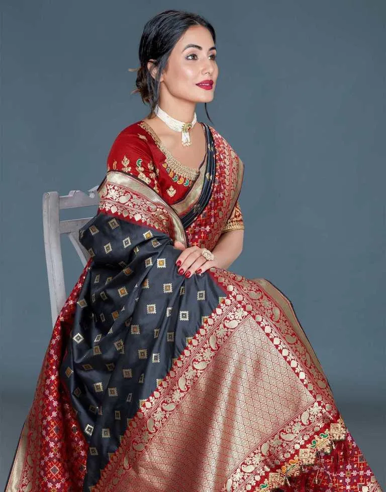 Grey Banarasi Silk saree