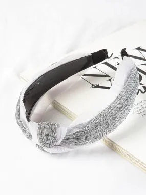 Grey Multi Fabric Knot Hairband