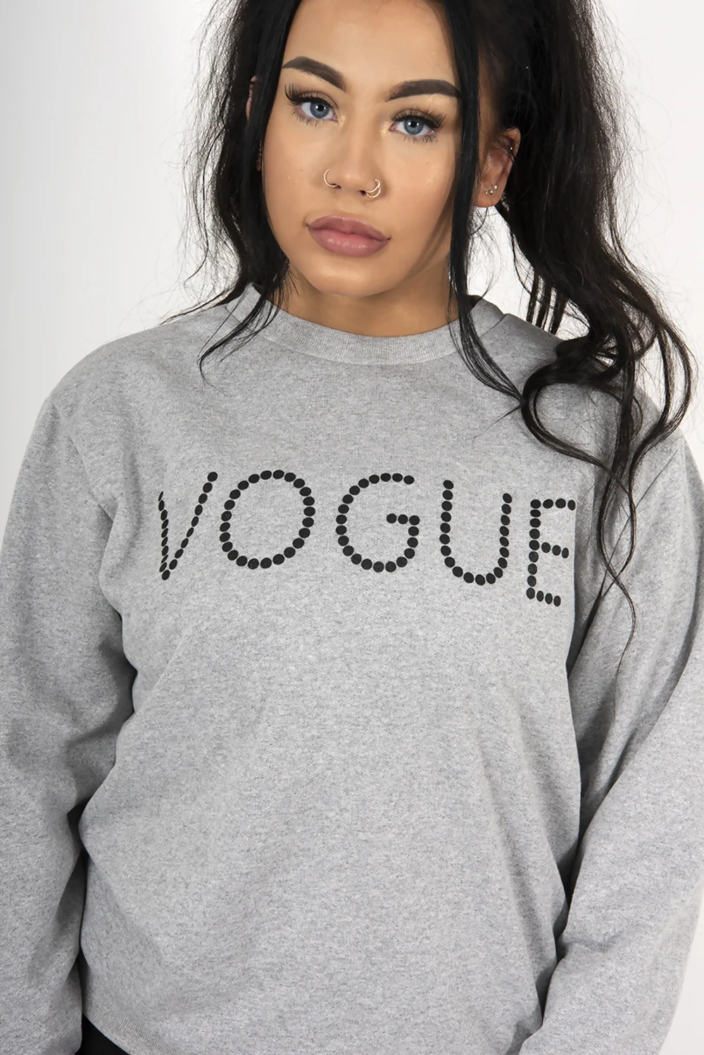 Grey Vogue Slogan Jumper