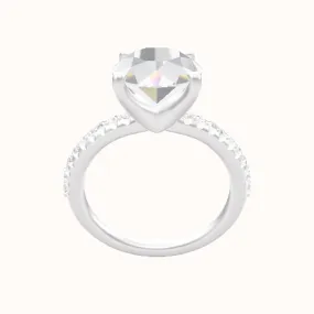 Half Pave Engagement Ring With Four Prong Head