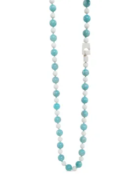 Ivory & Blue Amazonite Twisted Bead Necklace