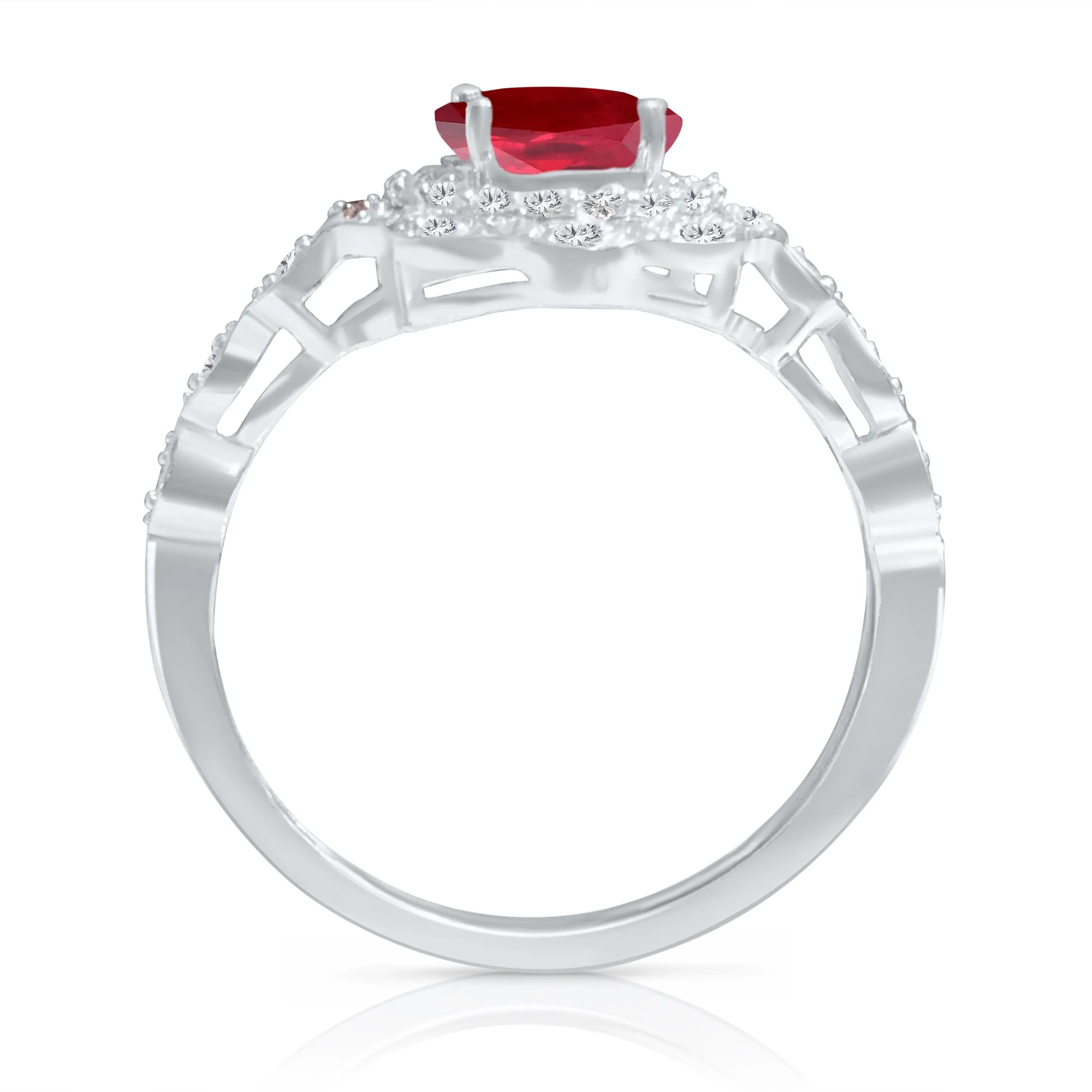 Kallati Heirloom Ruby & Diamond Ring in 14K White Gold