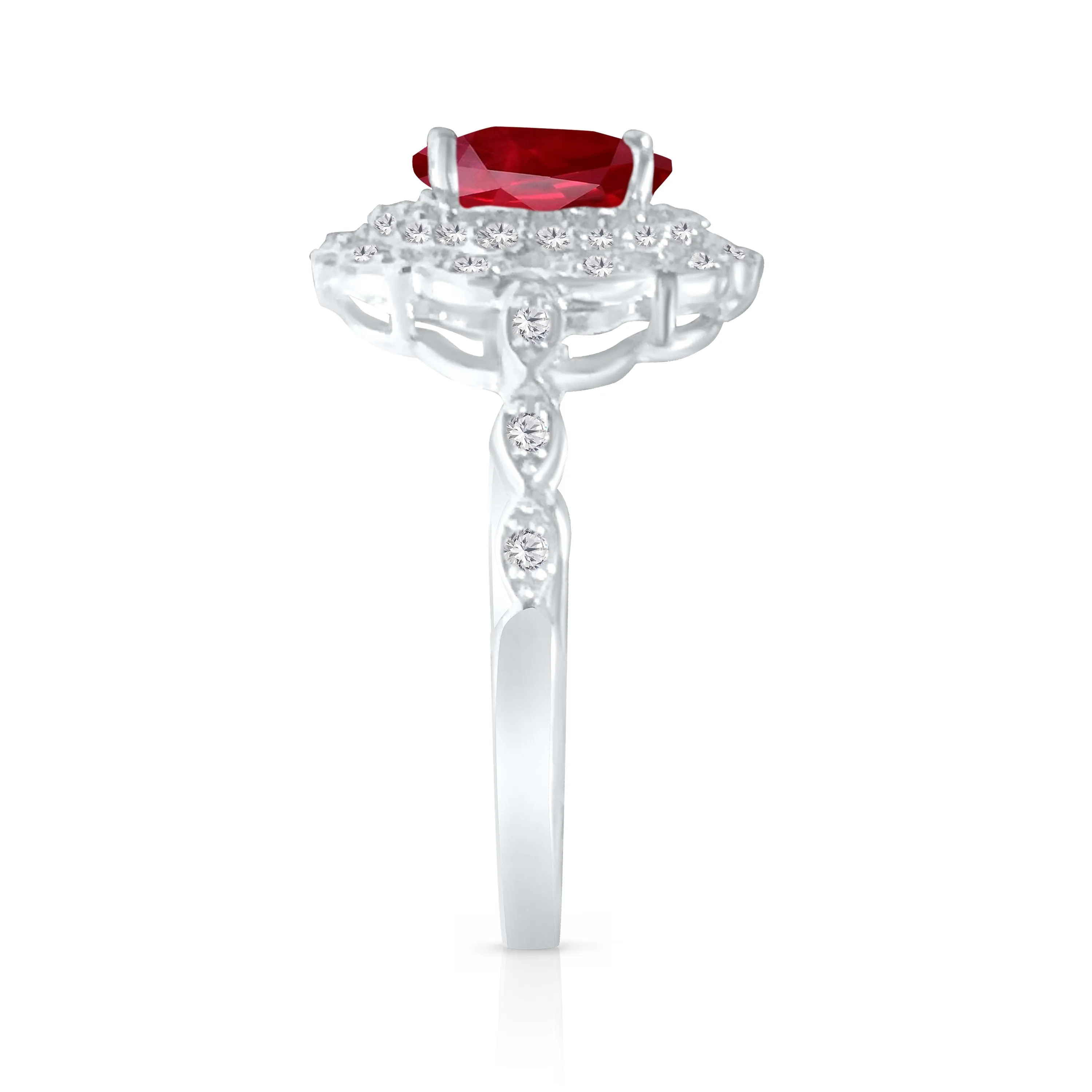 Kallati Heirloom Ruby & Diamond Ring in 14K White Gold